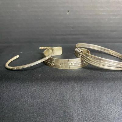 Silver Stamped Bracelets Featuring Turquoise Skies Cuff