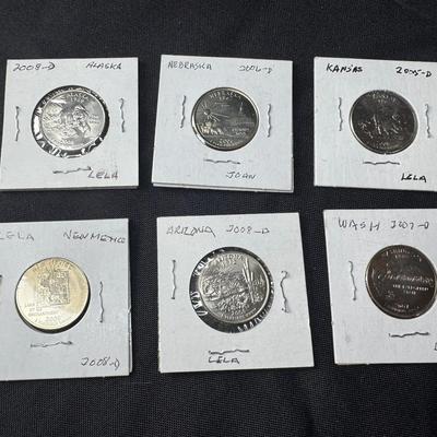 Six Denver Mint Quarters Circa 2005-2008