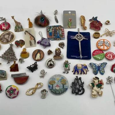 Huge Pin and Button Collection with Avon Pins