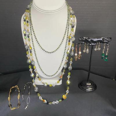 Long Beaded Necklaces, Bracelets, and Earrings