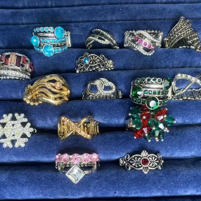 Costume Stretchy Rings with Rhinestones