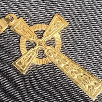 14k Gold Celtic Knot Cross