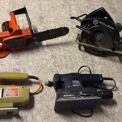 Power Tool Set: Black & Decker Saws, Skil Sander, Remington Chainsaw