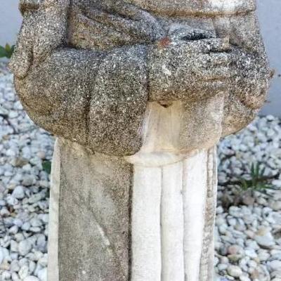 St. Francis of Assisi 40" Vintage Concrete Outdoor Garden Statue