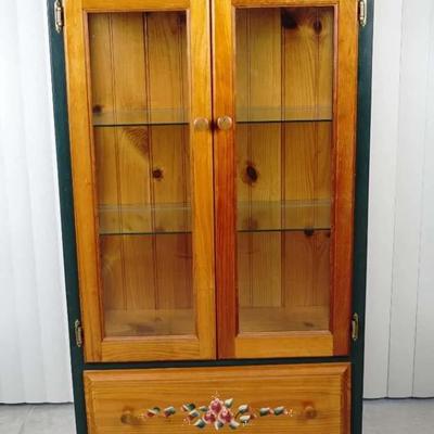 Hand Painted Vintage Curio Cabniet