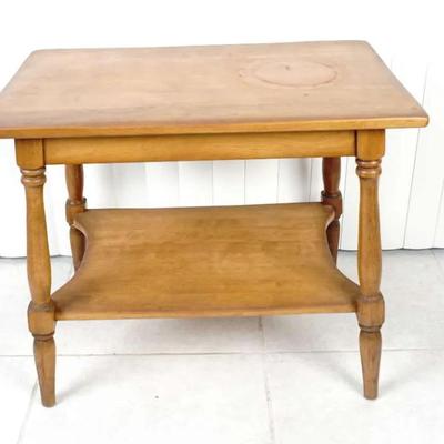 Antique Cushman Colonial Revival Solid Maple Side Table