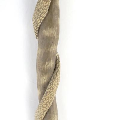 Hand-Carved Vintage African Tribal Bust Staff - Wooden Ceremonial Scepter