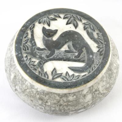 Native American Hand-Carved Vintage Soapstone Trinket Box
