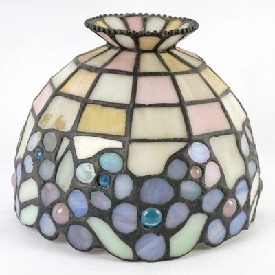 Hydrangea Tiffany Style Stained Leaded Glass Shade - Replacement Shade 6x5"