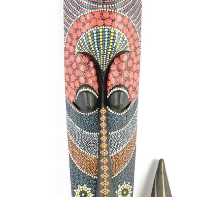 Collection of 4 Hand-Carved Indonesian / African Tribal Wall Masks