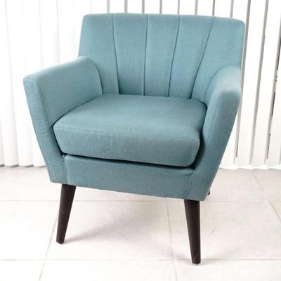 Mid-Century Modern Style Green Tufted Wide Accent Armchair