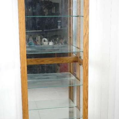 Wooden Lighted Curio Cabinet