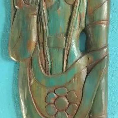 Buddhist Hand Carved Wooden 57" Wall Decor