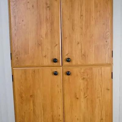 South Shore Morgan 4-Door Storage Cabinet With Country Pine Finish 