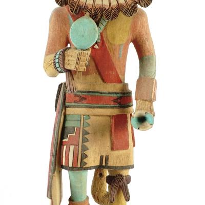 Hopi Kachina Doll Signed "B. Loma" - Hand-Carved Sun Face Dancer