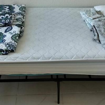 Twin Sized Matress + Metallic Bed Frame