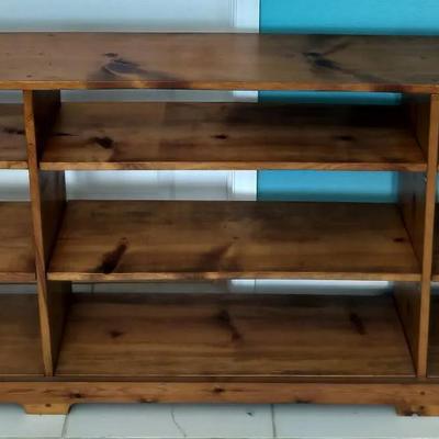 8ft+ Vintage Wooden Lateral Bookshelf/Storage Shelving