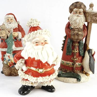 Vintage Santa Claus Figurine Trio