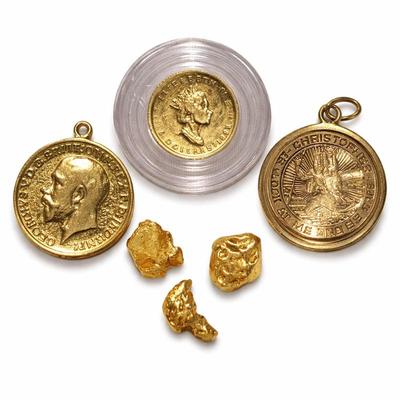 Sale Photo Thumbnail #14: gold coins and gold nuggets