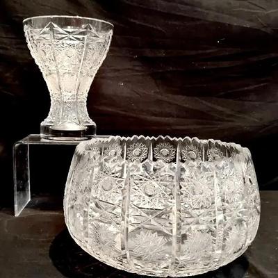 Bohemian Queen’s Lace Hand-Cut Crystal Vase & Bowl Set