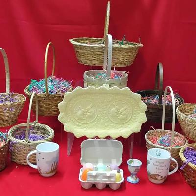Wicker Baskets, Alabaster Eggs, Bordallo Pinheiro Egg Cup & More