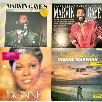 (4) Vinyl Records - Marvin Gaye’s Greatest Hits & Every Great Motown Hit + Dionne Warwick 