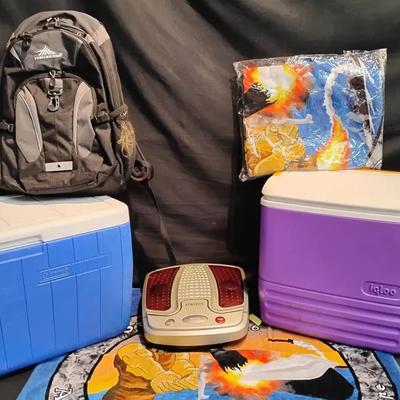 High Sierra Backpack, Coolers, Towels & HoMedics Massager
