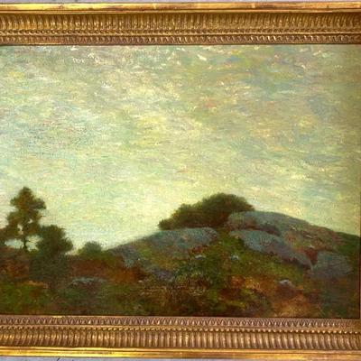 Tonalist Landscape with Rolling Hills, Signed