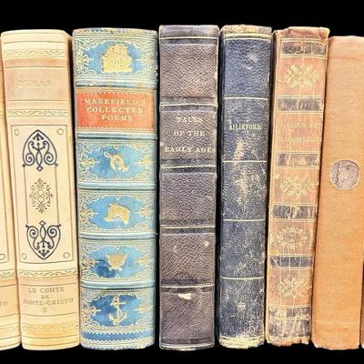 Antique Leather-Bound Literature Lot (c. 1781–1926) – Richardson, Radcliffe, Dumas, Masefield & More