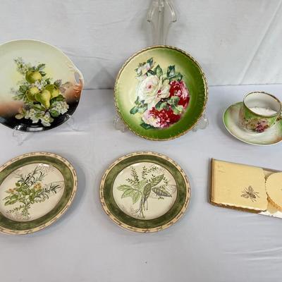 Vintage Floral Porcelain Plates and More
