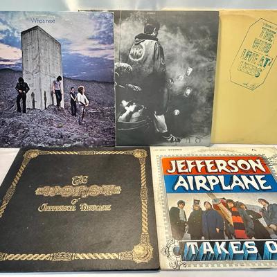 (3) Record Albums By The Who And (2) By Jefferson Airplane - Quadrophenia, Who’s Next +