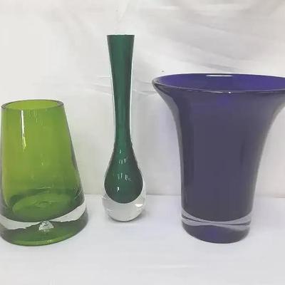 Mid-Century Heavy Weight Vases.