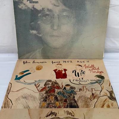 John Lennon Vinyl LP Lot (2): Imagine & Walls and Bridges | Apple Records w/ Inserts
