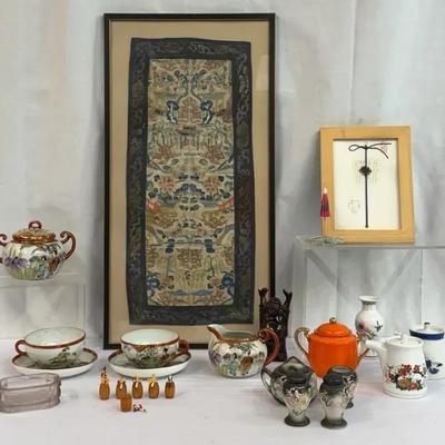 Vintage East Asian Decor & Tea Set – 10+ Piece Art & Porcelain Lot