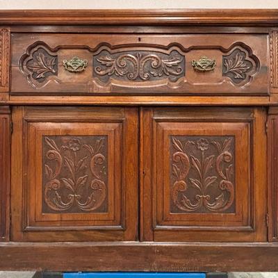 Victorian Walnut Secretary Desk, (late 1800s)