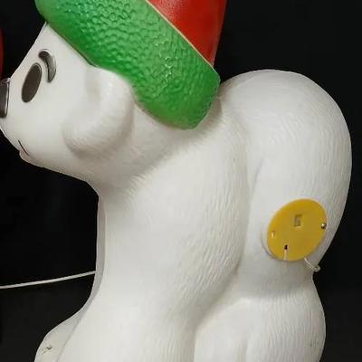 Vintage Blow Mold 40" Santa and 28" Polar Bear