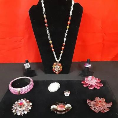 Vintage Lucite and Metal/Rhinestone  Jewelry