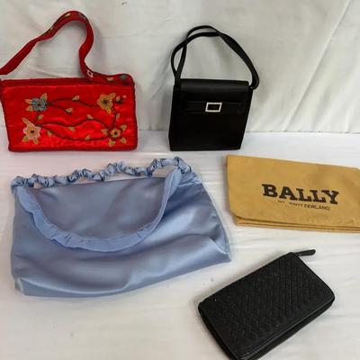 Evening Handbags – Becamel, Satin, & Beaded Silk + Bally Dust Bag