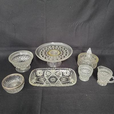 Assorted Glassware: Early American Prescut, Wexford By Anchor Hocking, Etc