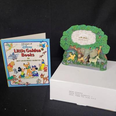 A Treasury of Disney Little Golden Books c1978 & Vintage Disney Animal Kingdom Photo Frame with box
