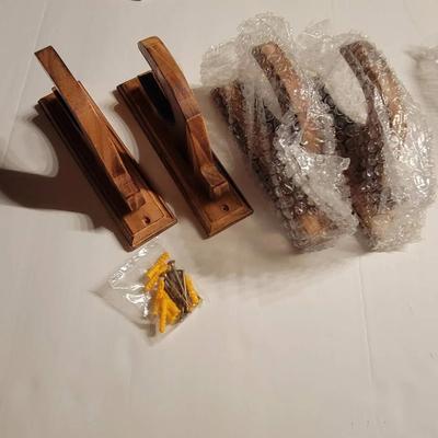 (2) Pairs of NEW Wooden Wall Mount Gun Holders