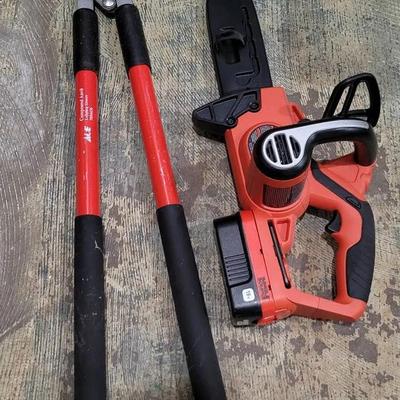 Black & Decker Chain Saw with Battery (no charger) & ACE Compound Anvil Lopping Shears