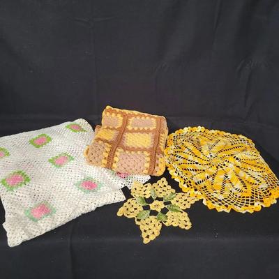 Crocheted, Embroidered, Handmade Linens