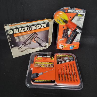 (2) Black and Decker Hand Tools & Drill Bit Set