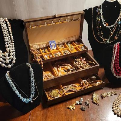 Vintage Costume Jewelry & Jewelry Box