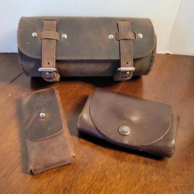 (3) Leather Storage Items