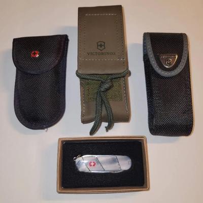 (3) Victorinox Pocket Knives &  (3)Sheaths
