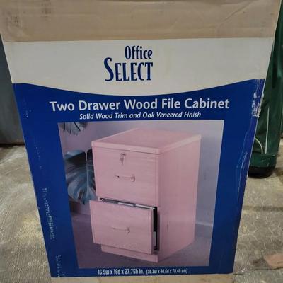 Two Drawer Wood File Cabinet (NEW in Box)