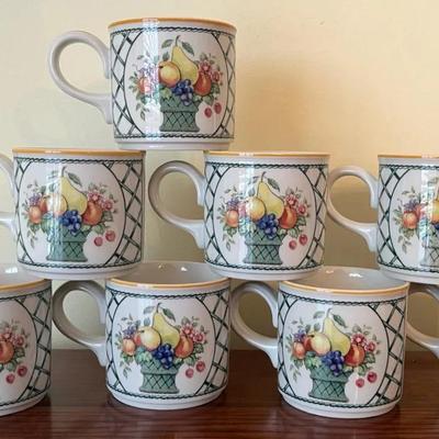 Villeroy & Boch Basket Set Of 8 Mugs 