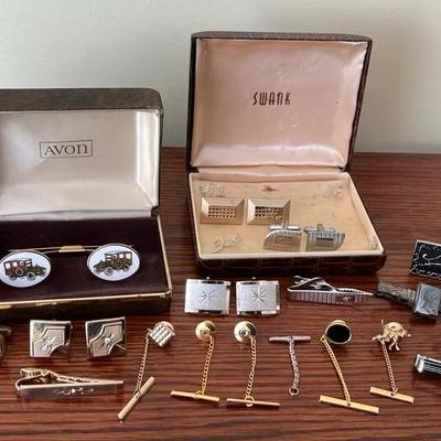 Vintage Men’s Accessories Lot – Cuff Links, Tie Bars, Tie Tacks & More